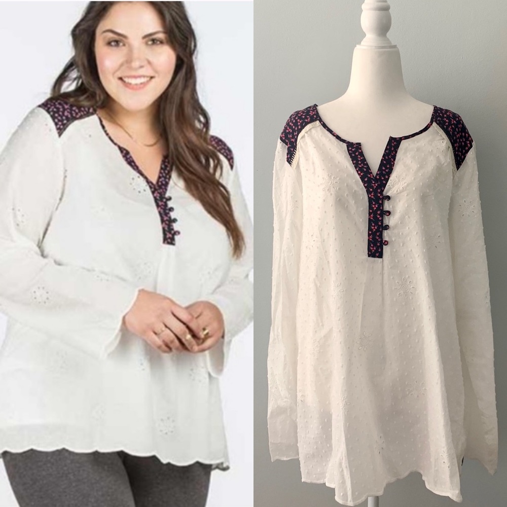 Matilda Jane Snow Globe White Eyelet Top N…